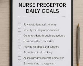 Nurse Preceptor Guidelines for New Residents | Printable Expectations Sheet for Nursing Residency Programs |