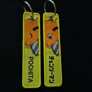Chainsaw Man/Pochita Embroidered keychain/key tag