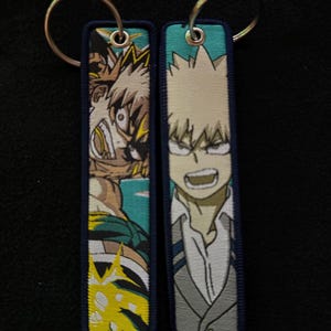 My Hero Academia Katsuki Bakugo Double-sided Embroidered keychain/key tag