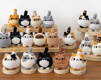 Crochet Cat Amigurumi, Cute Mini Cat Plush, Kawaii Crochet Cat Toy, Handmade Cat Doll Gift for Cat Lovers