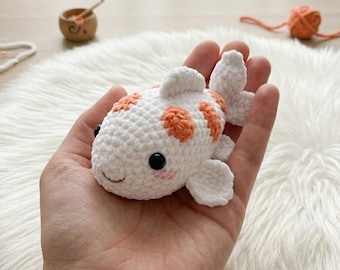 Crochet Koi Fish Amigurumi, Cute Spotted Fish Plushie, Colorful Sea Life Decor, Unique Gift for Fish Lovers, Small Crochet Toy