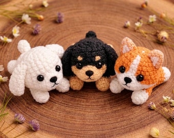 Crochet Dog Plush, Amigurumi Puppy Plush, Handmade Dog Plush Toy, Cute Pet Lover Gift, Soft Puppy Plush, Mini Dog Stuffed Animal