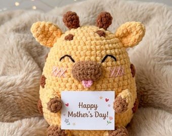 Handmade Crochet Giraffe Plush, Emotional Support Desk Buddy, Positive Encouragement Gift, Cute Nursery Decor, Amigurumi Animal