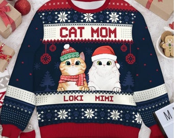 christmas sweatshirt with cats