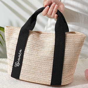 Personalized Bridesmaid Bags, Beach Handbags, Customized Straw Bags, Bachelorette Party Bags, Bridesmaid Proposal Gifts, Bridal Shower Bags
