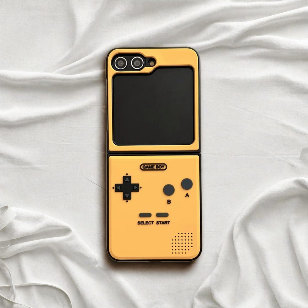 Nintendoゲームボーイ風カバー付 Galaxy Z Flip5 512MB Game Style Flip Case, Cute Case for Samsung Galaxy Z Flip 6