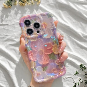 Retro Oil Painting Case for iPhone 13 14 15 16 – Luxury Flower Print Silicone Cover, Artistic Style, Shockproof Design