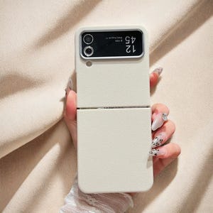 Leder Textur TPU Hülle für Samsung Galaxy Z Flip 3 4 5 6 | Stoßfeste, weiche Klapphülle für 5G-Handys der Z Flip-Serie