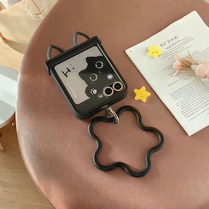 Custodia con cerniera a bracciale per Samsung Galaxy Z Flip 3 4 5 6 / Custodia protettiva con pellicola integrata e cinturino da polso