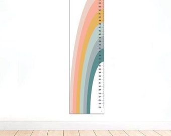 Rainbow GROWTH CHART -  Baby Room Decor-Baby Shower Decor- Pastel Girl Decor-Rainbow baby- Pastel Nursery decor