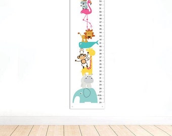Personalized Zoo Animals Friends Height Chart