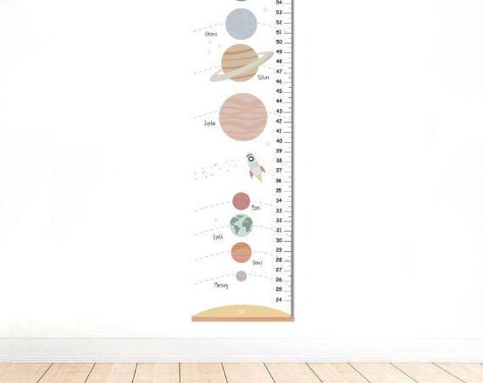 Gráfico personalizado de crecimiento del sistema solar, gráfico de altura del espacio, decoración del espacio exterior