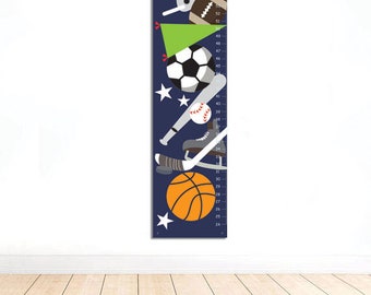 Sport Growth Chart - personalized growth chart sport theme Navy blue