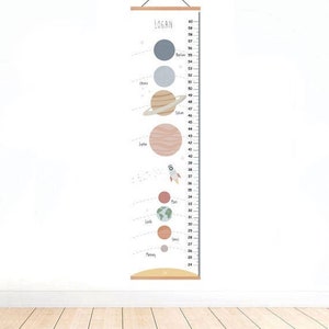 Personalisierte Sonnensystem-Wachstumstabelle, Weltraum-Höhendiagramm, Weltraum-Dekor