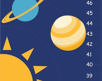 Personalized Solar System Nursery Growth Chart