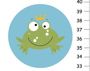 Frog Growth Chart for Children, Canvas Height Chart, Personalized Wall Art, Custom Wall Decor