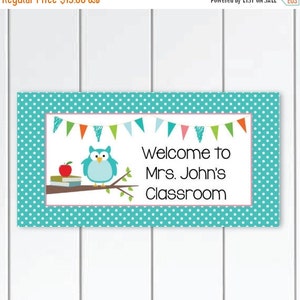 custom owl and dots teacher classroom door sign