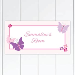Girls Bedroom Pretty Butterfly DOOR SIGN Wall Art Decor