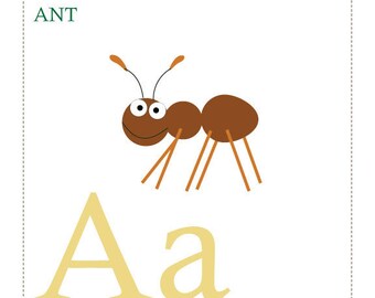 A is for Ant Alphabet Print - Etsy Hong Kong