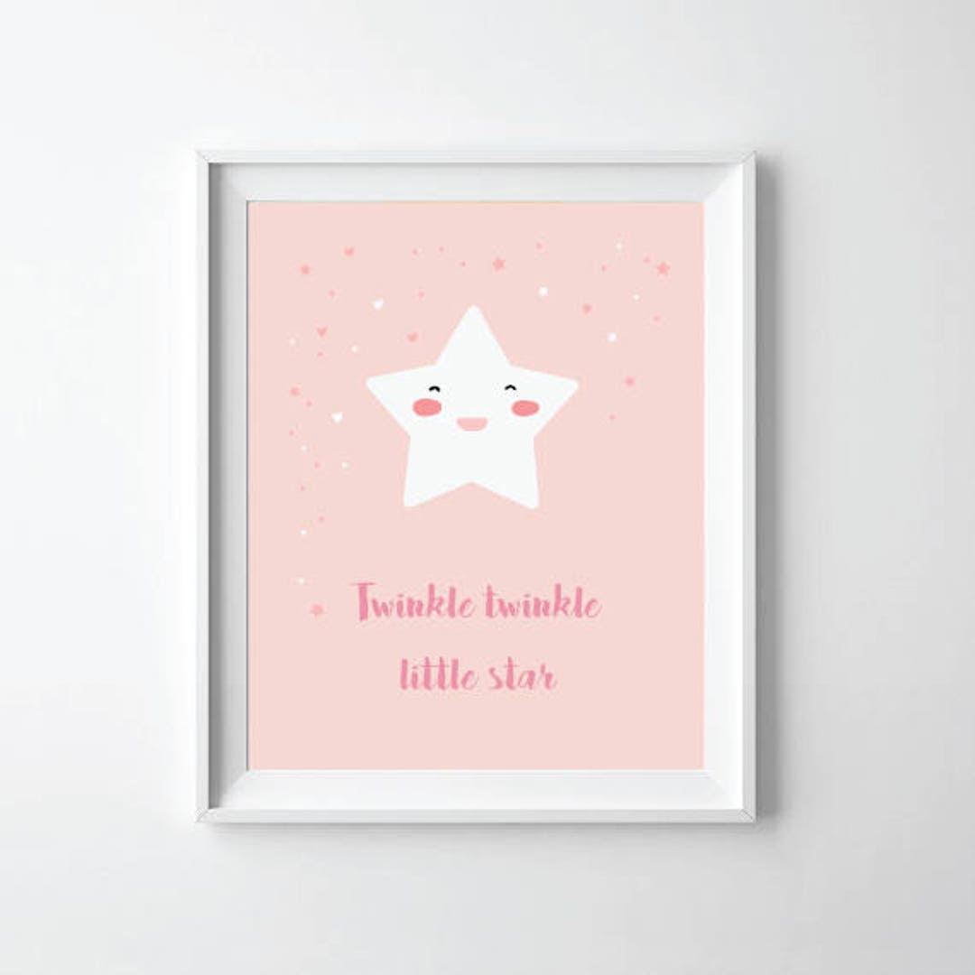 Star Print, Baby Star Decor, Pink Nursery Wall Decor, Baby Gift, Kids ...