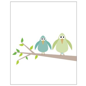 Nursery Decor Children Room Art - Love Birds - Set of 2