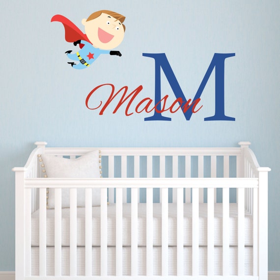 Personalized Superhero Wall Decal For Boys Name - Superhero Name Wall Stickers Personalized Superhero Wall Decal For Boys Name - Superhero Name Wall Stickers