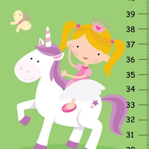 Gepersonaliseerde Girls Height Chart, Fairy tale Princess Pink Carriage and Palace, Girls Baby Nursery Wall Art
