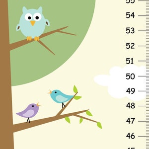 Personalized Nature Owl Canvas Growth Chart
