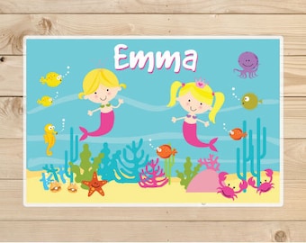 Kids-Personalized-Placemat--Mermaid-Kids-Placemats.-A-personalised-children’s-gift-idea-Placemat-for-Girls