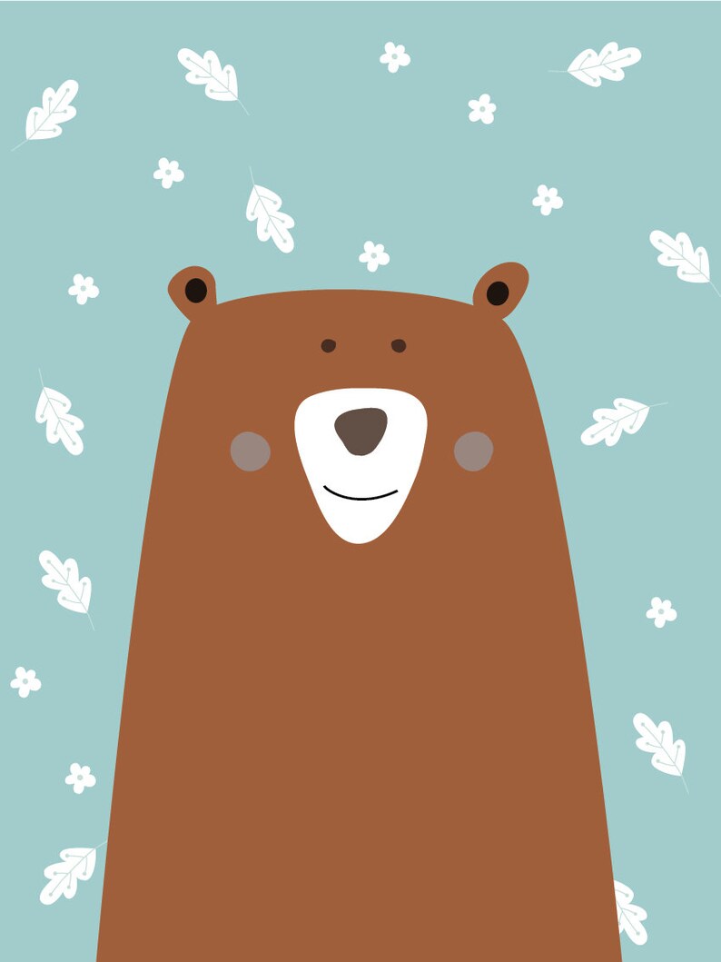 Bear Wall Art Woodland Nursery Wall Art Bear Nursery Prints Etsy