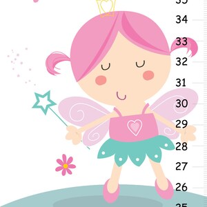 Personalized Fairy Canvas Growth Chart, Fairy Nursery Wall Decor, Fairy dust