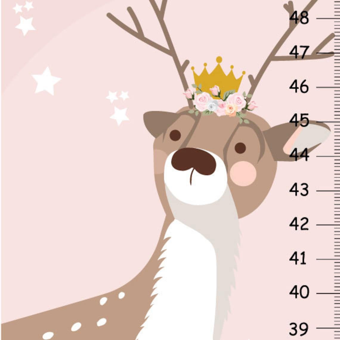 Woodland Growth Chart Deer Growth Chart Woodland Nursery Etsy