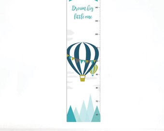 Personalized Dream Big Little One growth chart- Personalized Hot Air Balloon