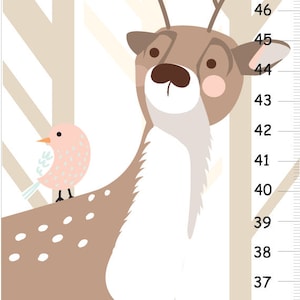 Deer growth chart, Woodland forest personalized GROWTH Chart   - Deer Nursery Decor,  Wall Height Chart, Kids Height Chart