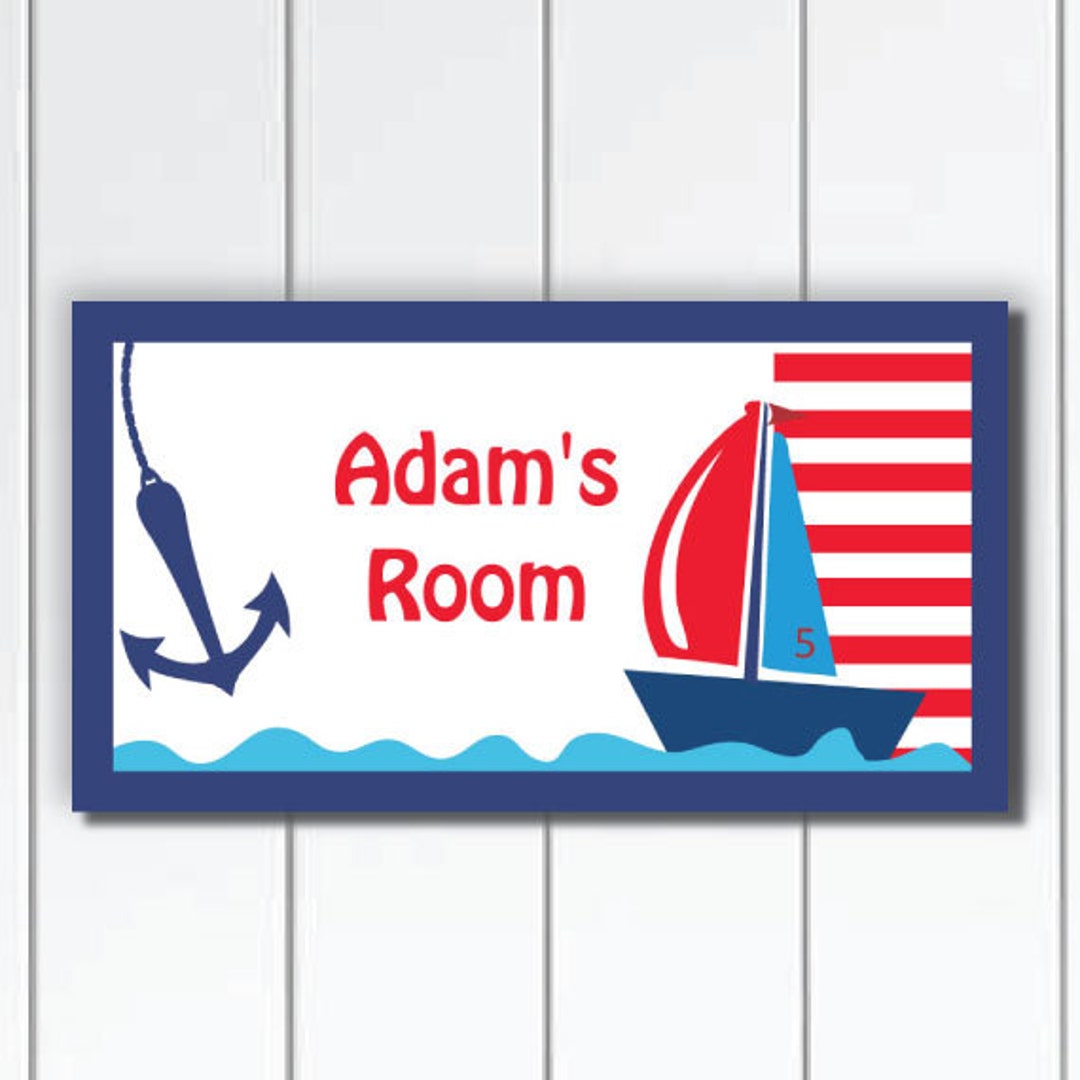 Personalized Children Door Sign Sailing Boat and Anchor - Etsy