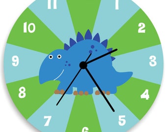 Dinosaur WALL CLOCK for Boys Bedroom Baby Nursery, Nursery Wall Art