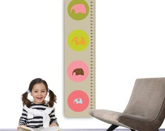 personalized elephant canvas growth chart