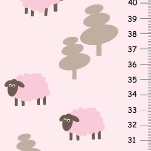 Graphique de croissance personnalisé - Sweet Lambs Soft Pink Kids Wall Art