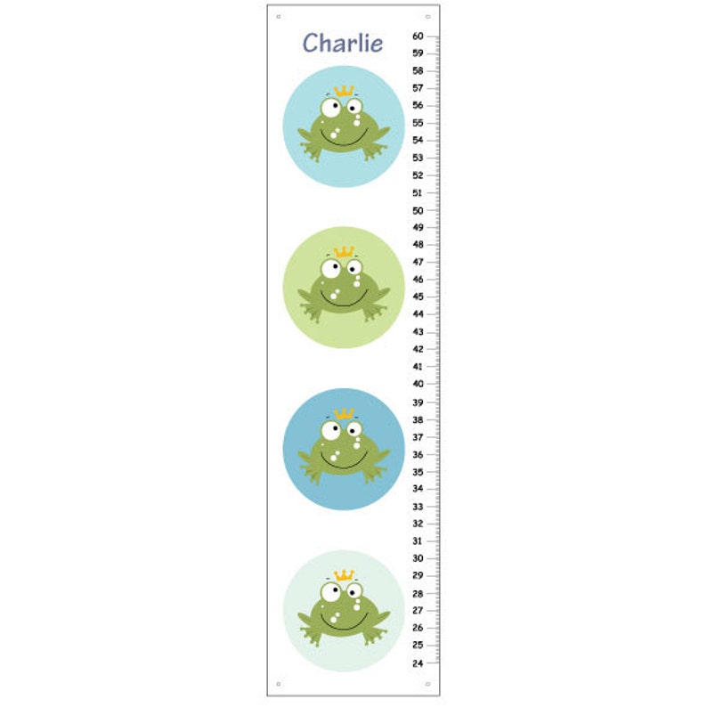 Frog Growth Chart for Children, Canvas Height Chart, Personalized Wall ...