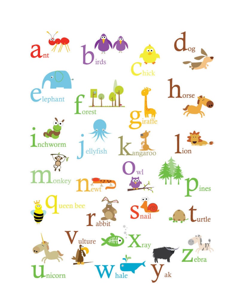 Alphabet Poster Primary Colors image 1