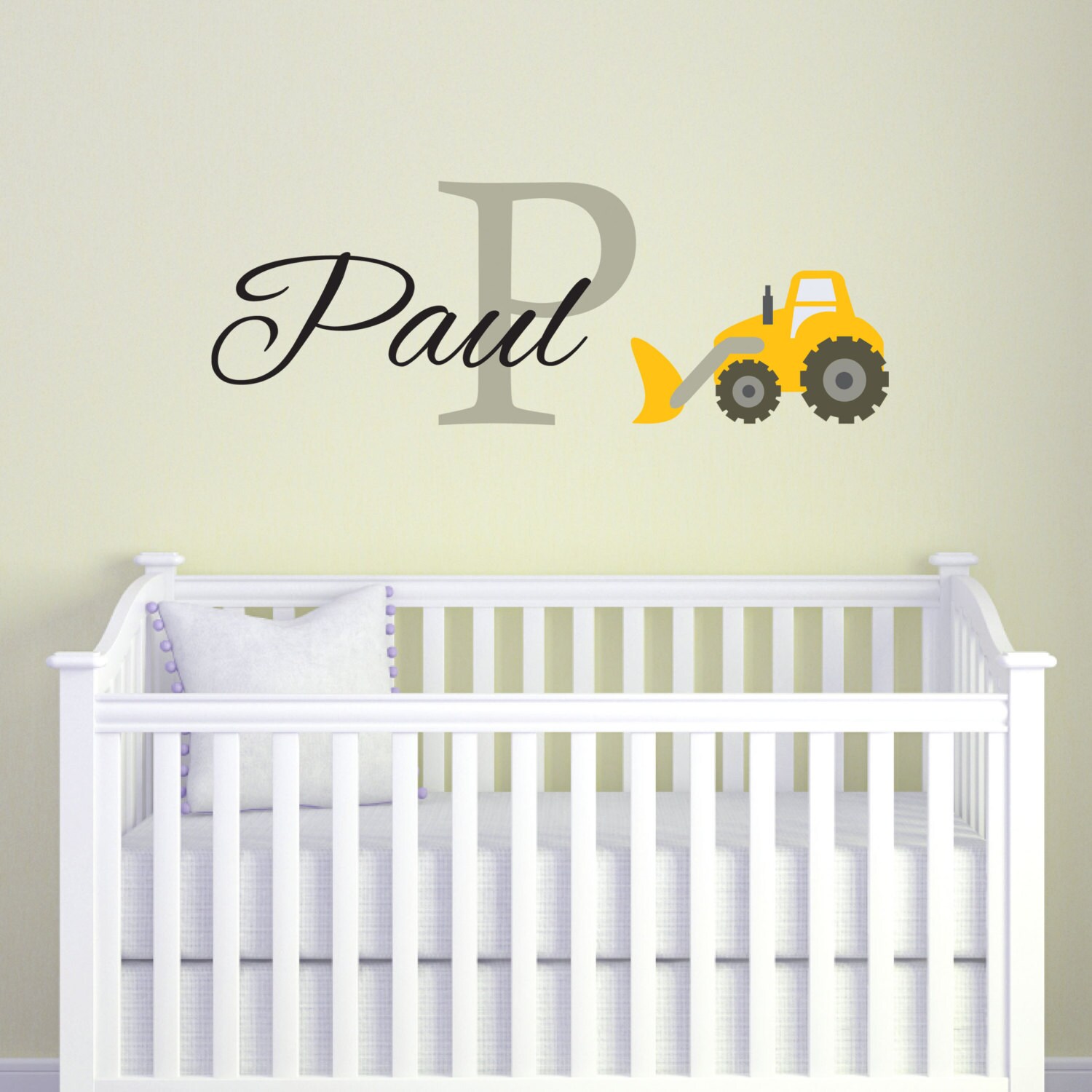 Personalized Construction Wall Decal for Boys Bulldozer Name Etsy