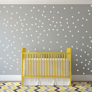 White Stars Children Wall Decal, Patterned Stars Wall Stickers, Vinyl Kids Wall Art