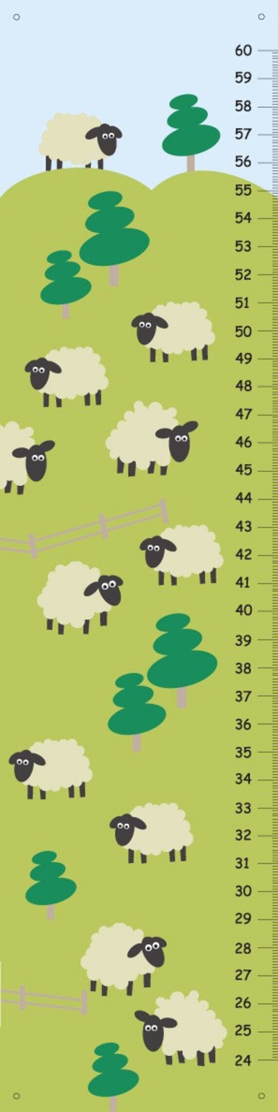 Sheeps in Pasture Growth Chart Free Personalization Etsy