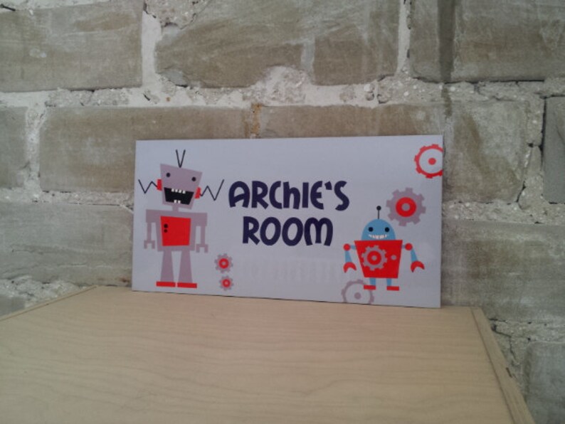Personalized Robot Boys Nursery Door Sign Plaque - Etsy
