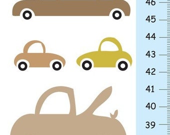 Personalized Growth chart -  Brightly Colored Vehicles