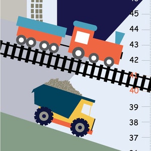 Toise de croissance personnalisée - De la mer au ciel, en bateau, en train et en vaisseau spatial
