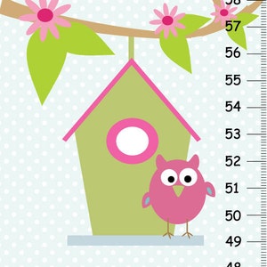 Gepersonaliseerde Owl Canvas groeimeter
