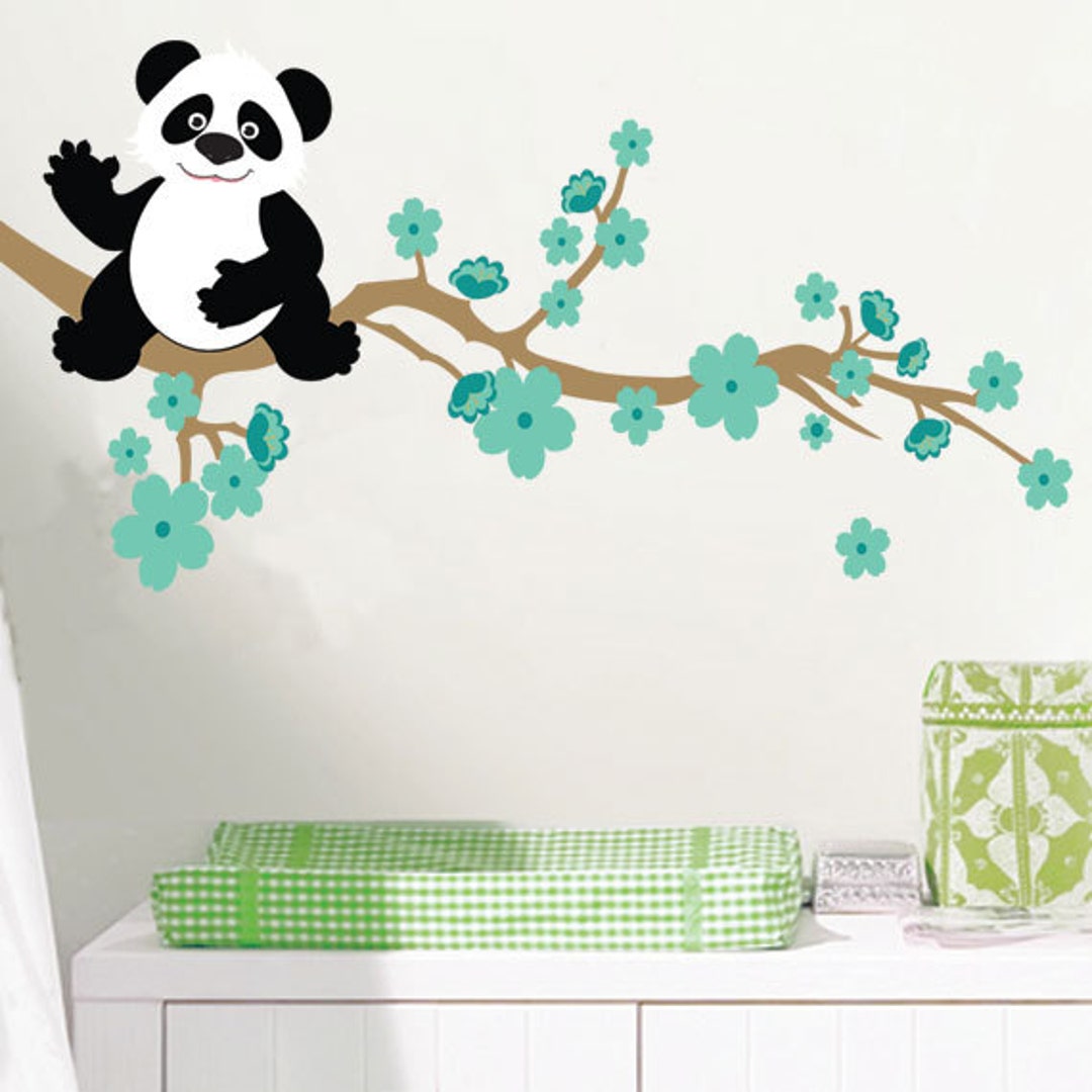 Lovely Cats Wall Decor Stickers - BK056 Panda Decals For Kids Room, Nursery | Removable Vinyl Wall Art