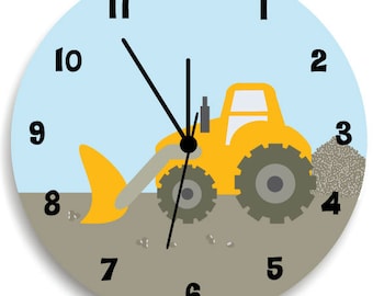 Boys Bedroom Wall Clock, Construction Nursery Room Decor