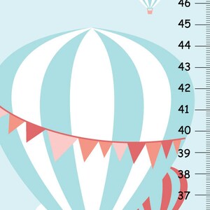 TABLEAU DE CROISSANCE DES MONTGOLFIÈRES Pépinière enfant menthe et corail, Pépinière montgolfière